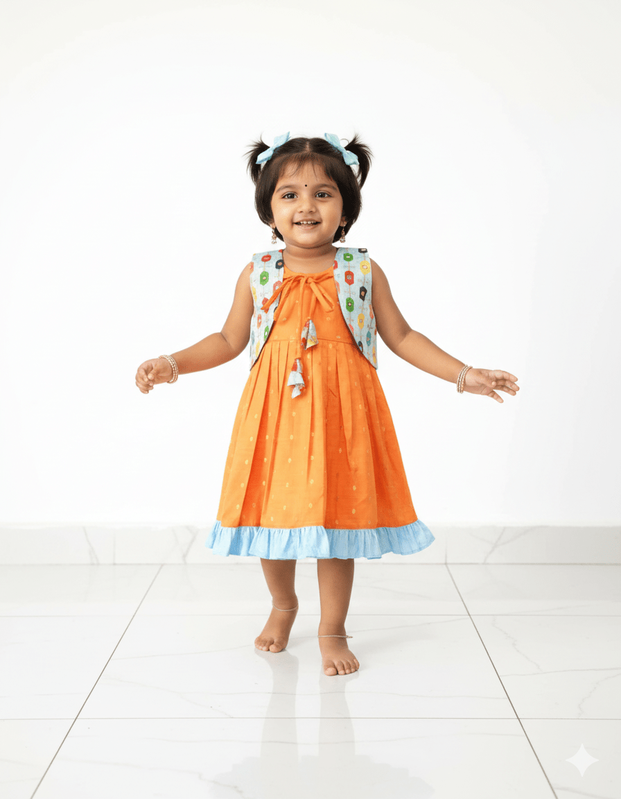 Traditional Orange Coat Gown LDF138 - Prince N Princess
