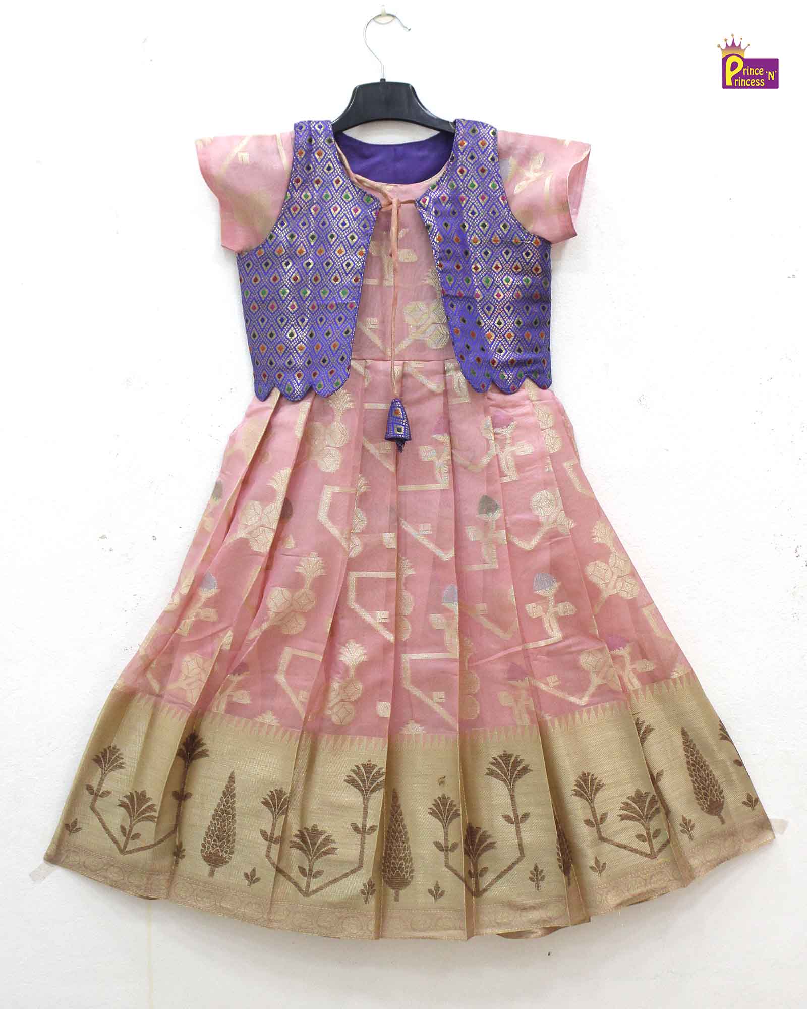 Traditional Pink purple Coat Gown PG502 - Prince N Princess