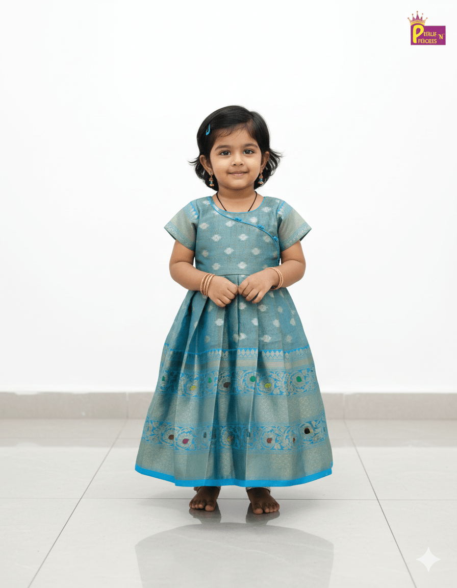 Traditional Sky Blue Long gown PG495 - Prince N Princess