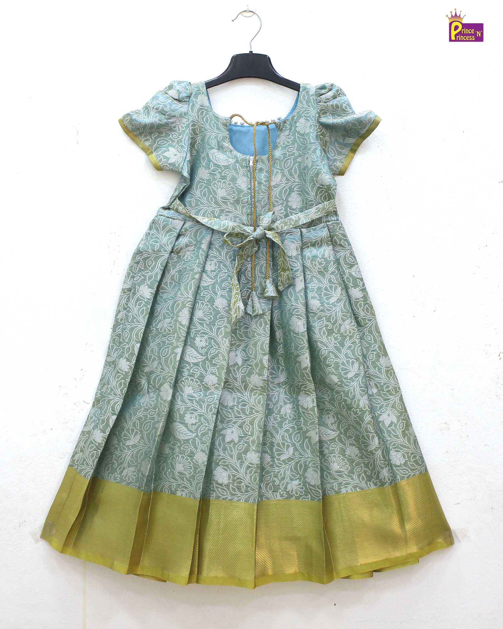 Traditional Sky Blue Long gown with hip belt PG550 - Prince N Princess