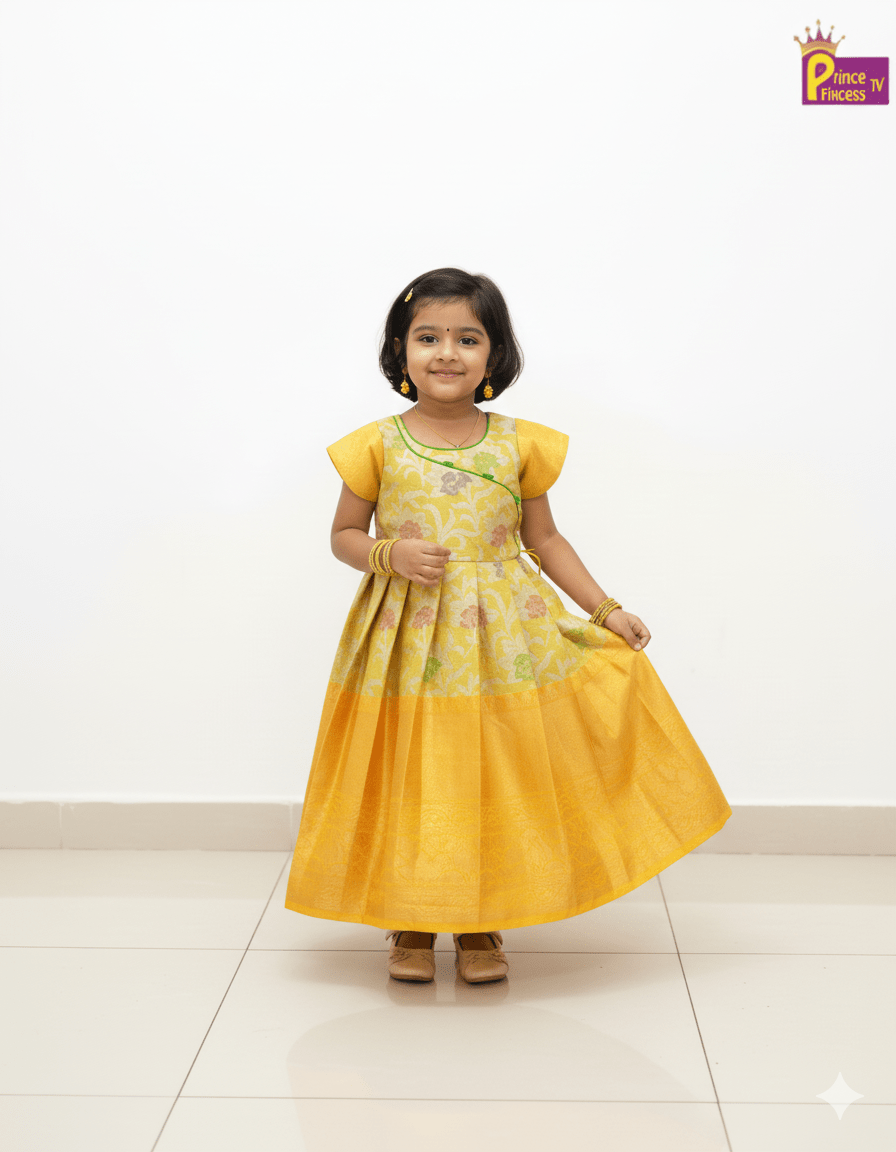 Traditional Yellow Long gown PG494 - Prince N Princess