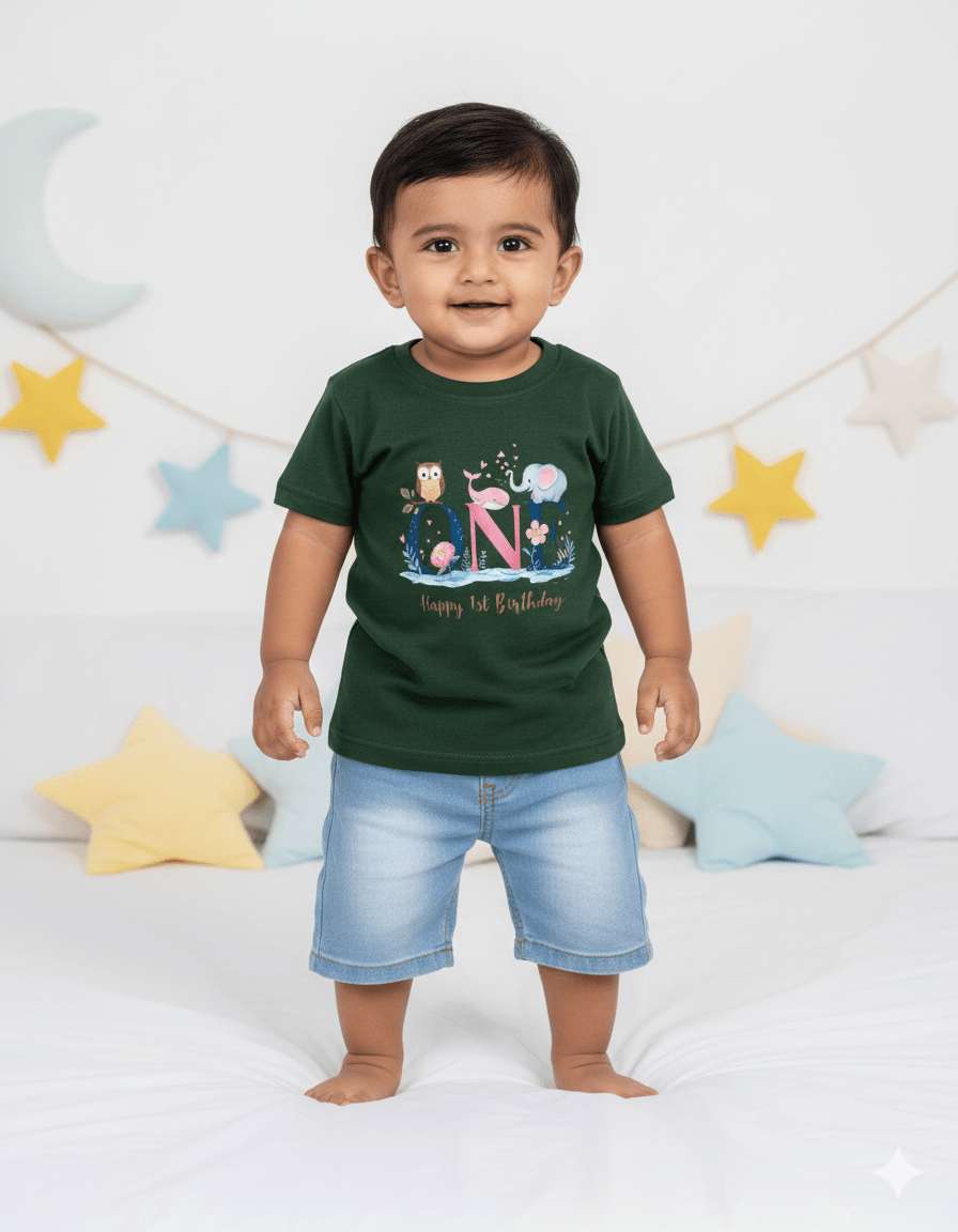 Baby Unisex Green Tshirt (Full Sleeve only Tshirt) | Baby Outfit | NPT147 - Prince N Princess