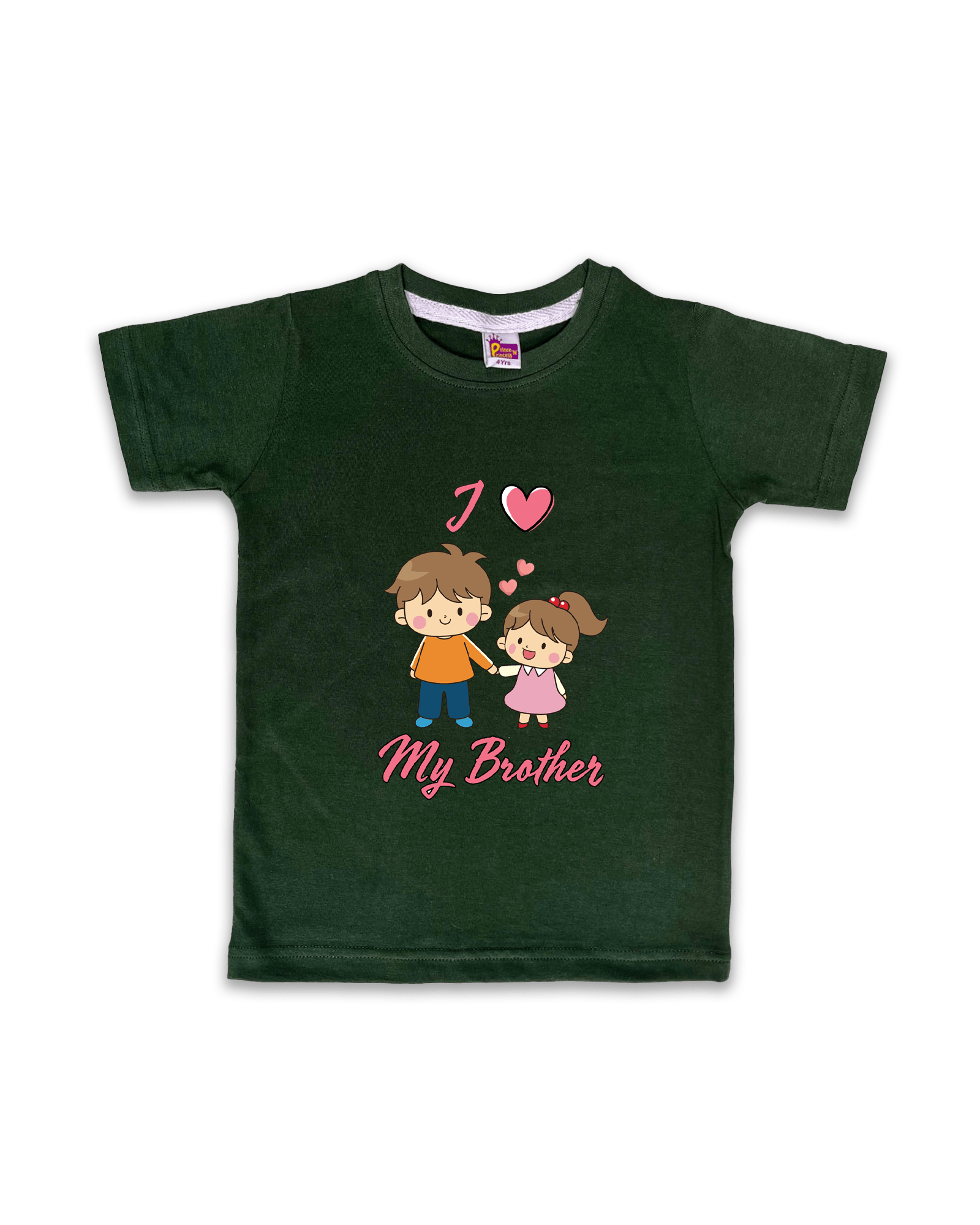 Unisex T-Shirts Half Sleeve (Dark Green) FTS043 - Prince N Princess