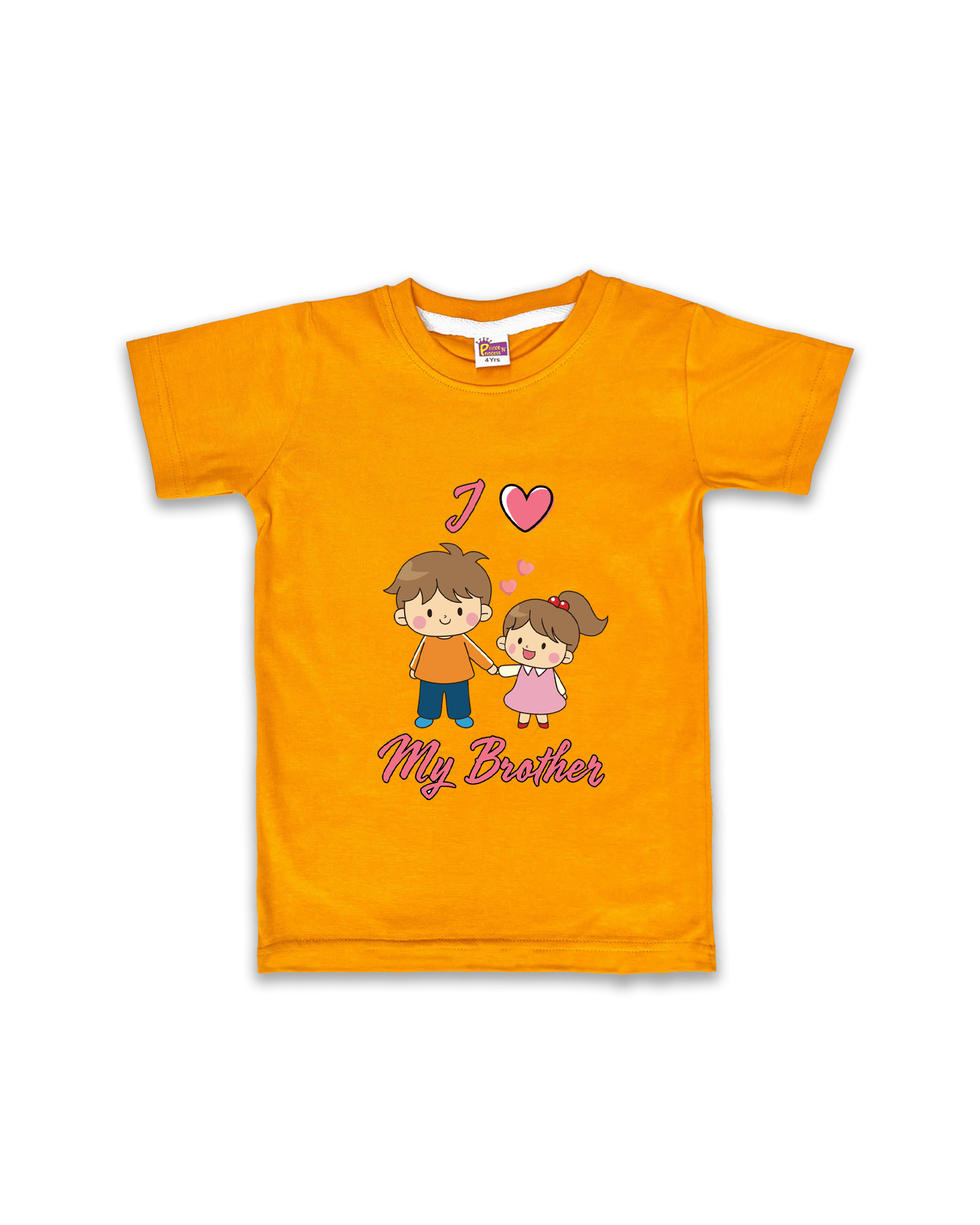 Unisex T-Shirts Half Sleeve (Mustard) FTS040 - Prince N Princess