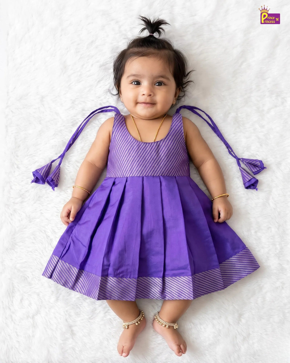 Violet Raw Silk Newborn Lakshana Frock - Soft Everyday Function Wear LF2086 for kids festival wear
