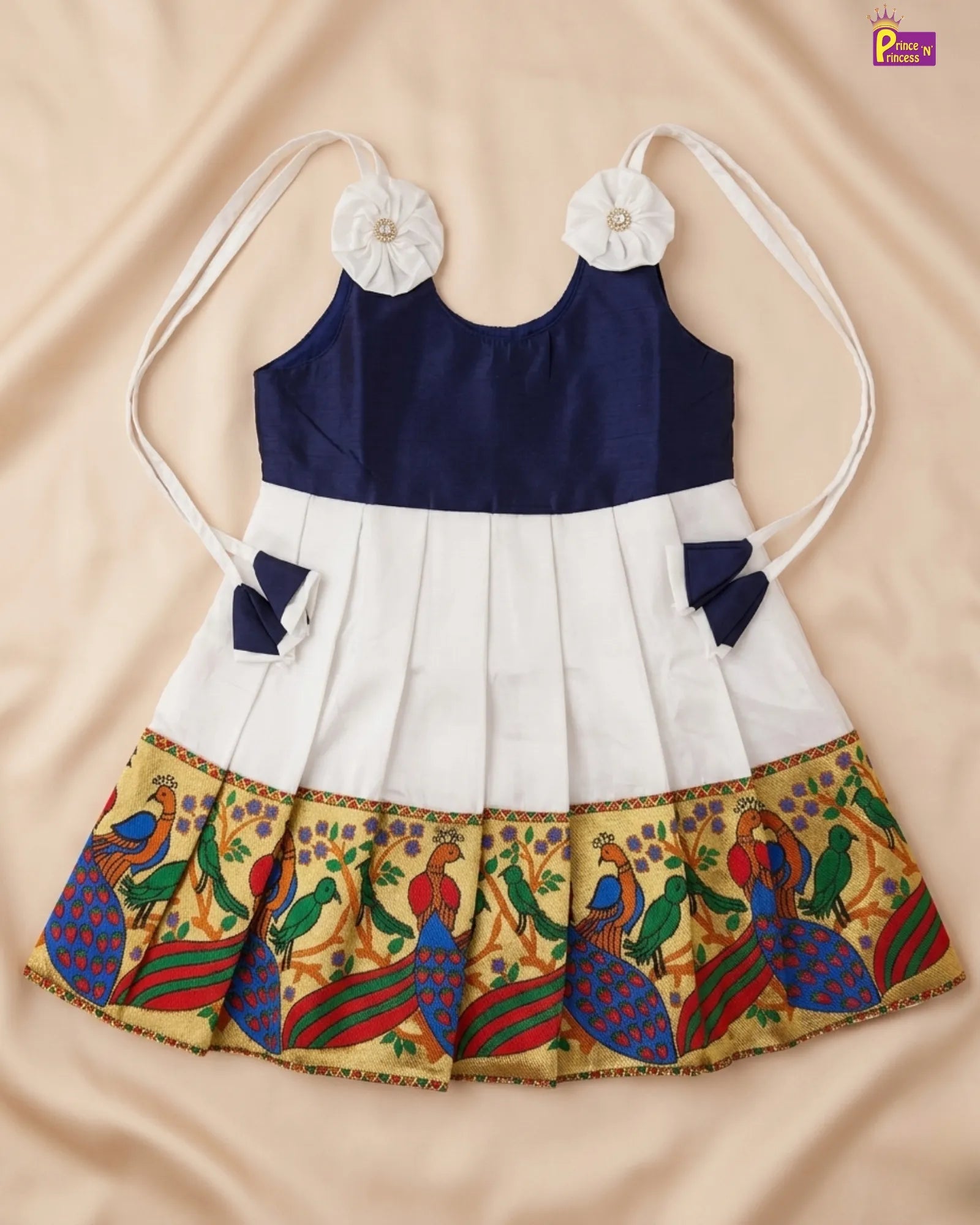 princenpricess white pattu frock