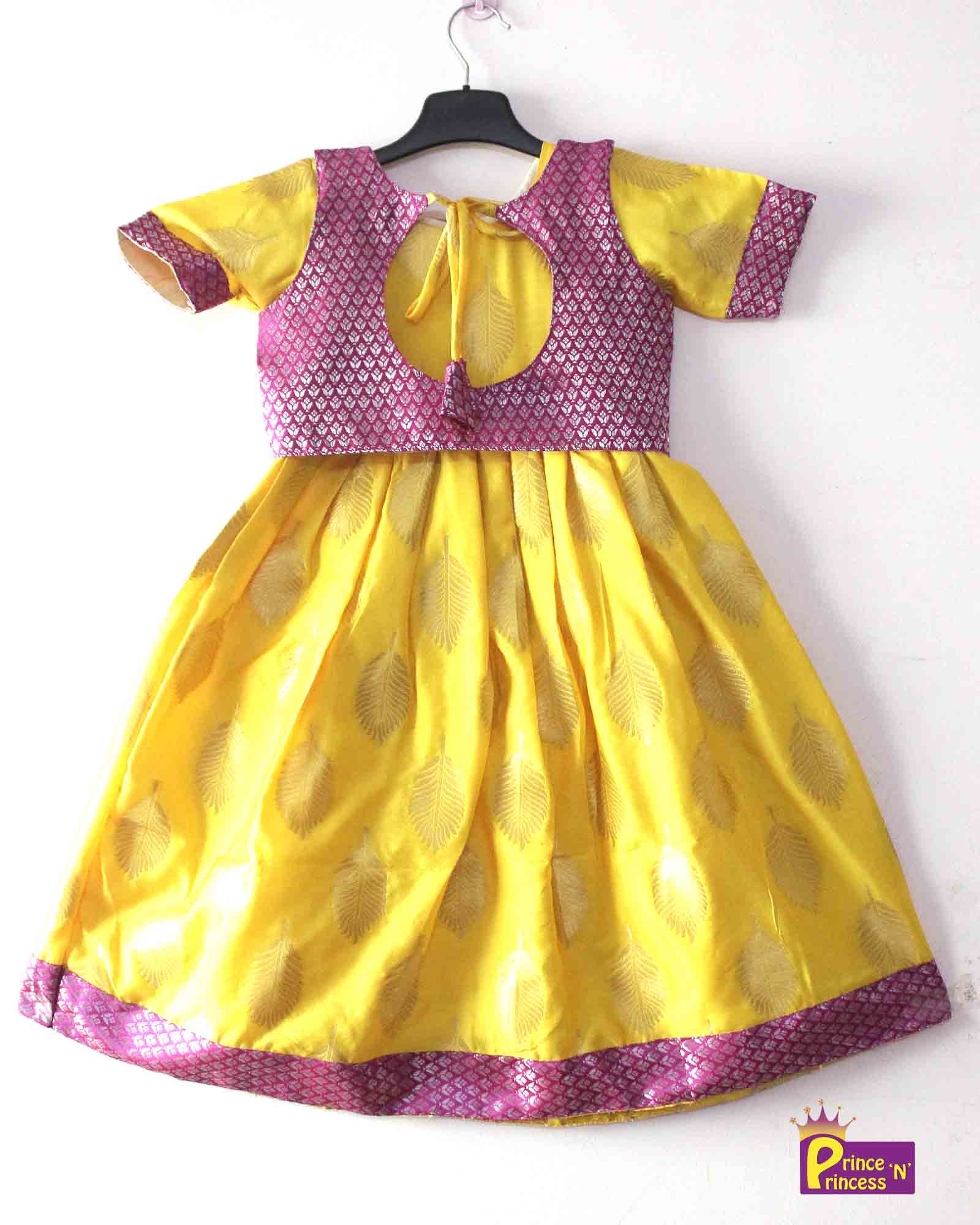 Yellow Kids Ethnic Coat Gown PG388 - Prince N Princess