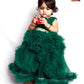 Kids Green Grand Ruffle Birthday Gown BG089