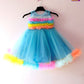 Kids Blue Multicolour Birthday Gown BG138