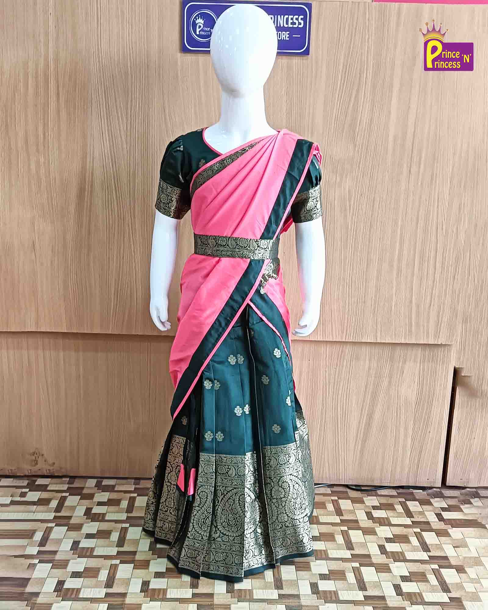 Embroidered Embroidery Work Kanjivaram Silk Half Saree, Dry clean, With  Blouse Piece at Rs 1649 in Surat