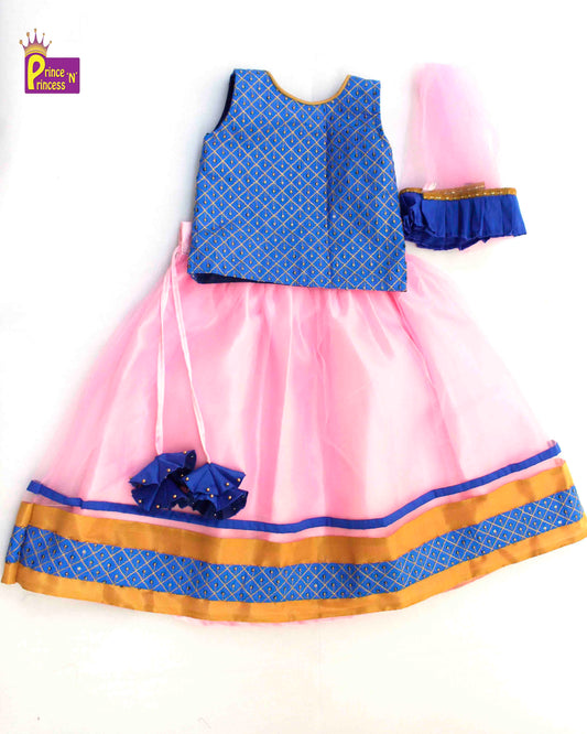 Blue Baby Pink Sequence Embroidery tops Lehenga Choli LC145