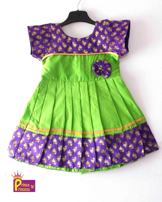 Kids Green  Violet  Party Frock LDF307 Prince N Princess