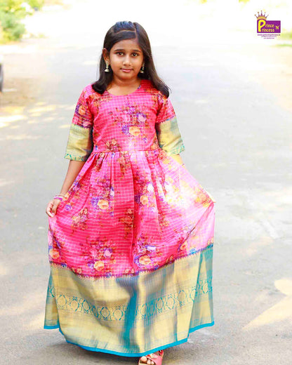 Prince N Princess Pink Organza Check Gown PG243 Prince N Princess