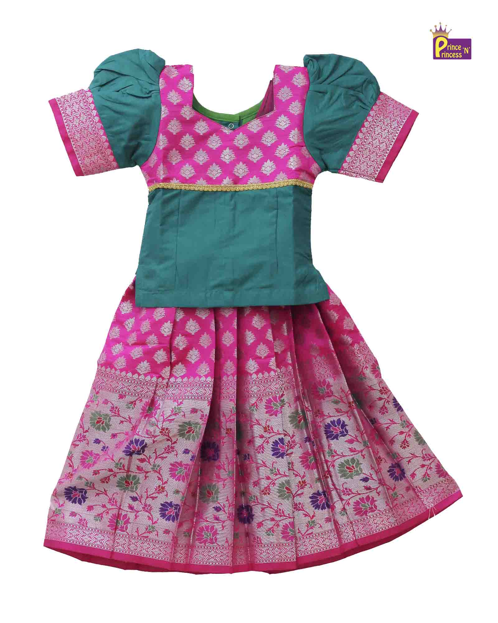 Kids Pattu Pavada New Born Pattu Langa New Born Girl Pavada, 54% OFF