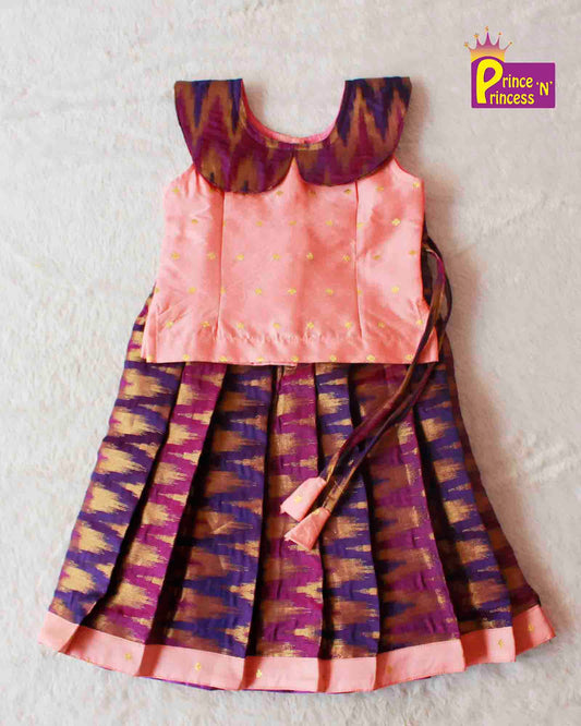 Product Prince N Princess Pink Purple Pattu Pavadai  PPP1070