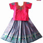 Kids Grand Pink Blue Embroidery Aari Work Pink Zari Pattu Pavadai PPP1184