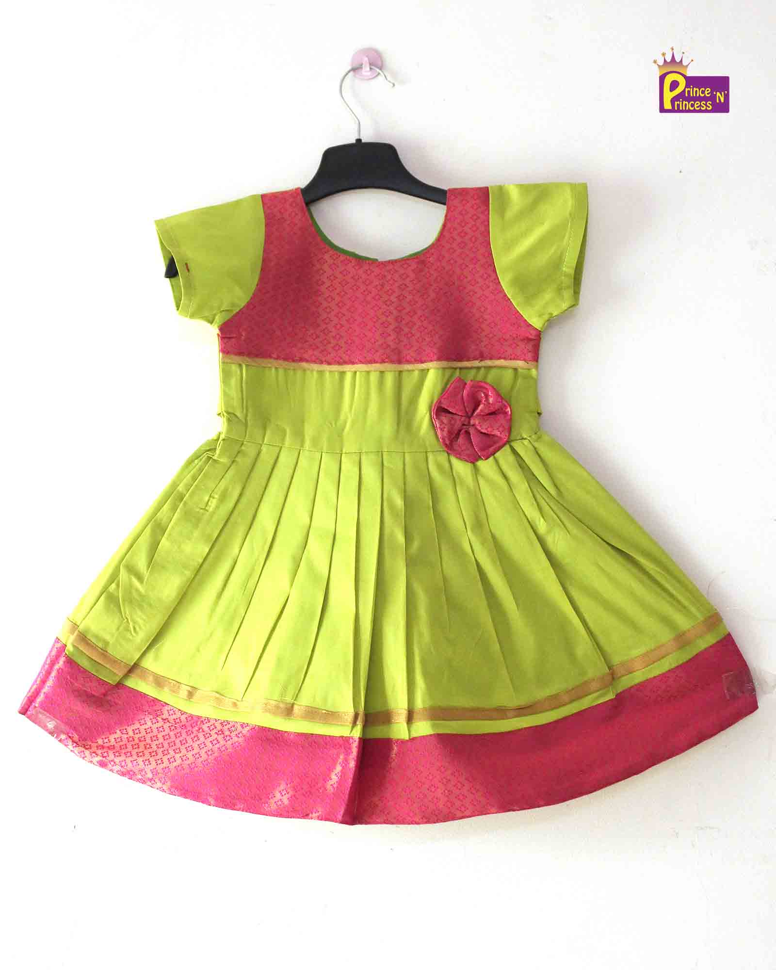 Kids Green and Pink Party Frock LDF304 - Prince N Princess