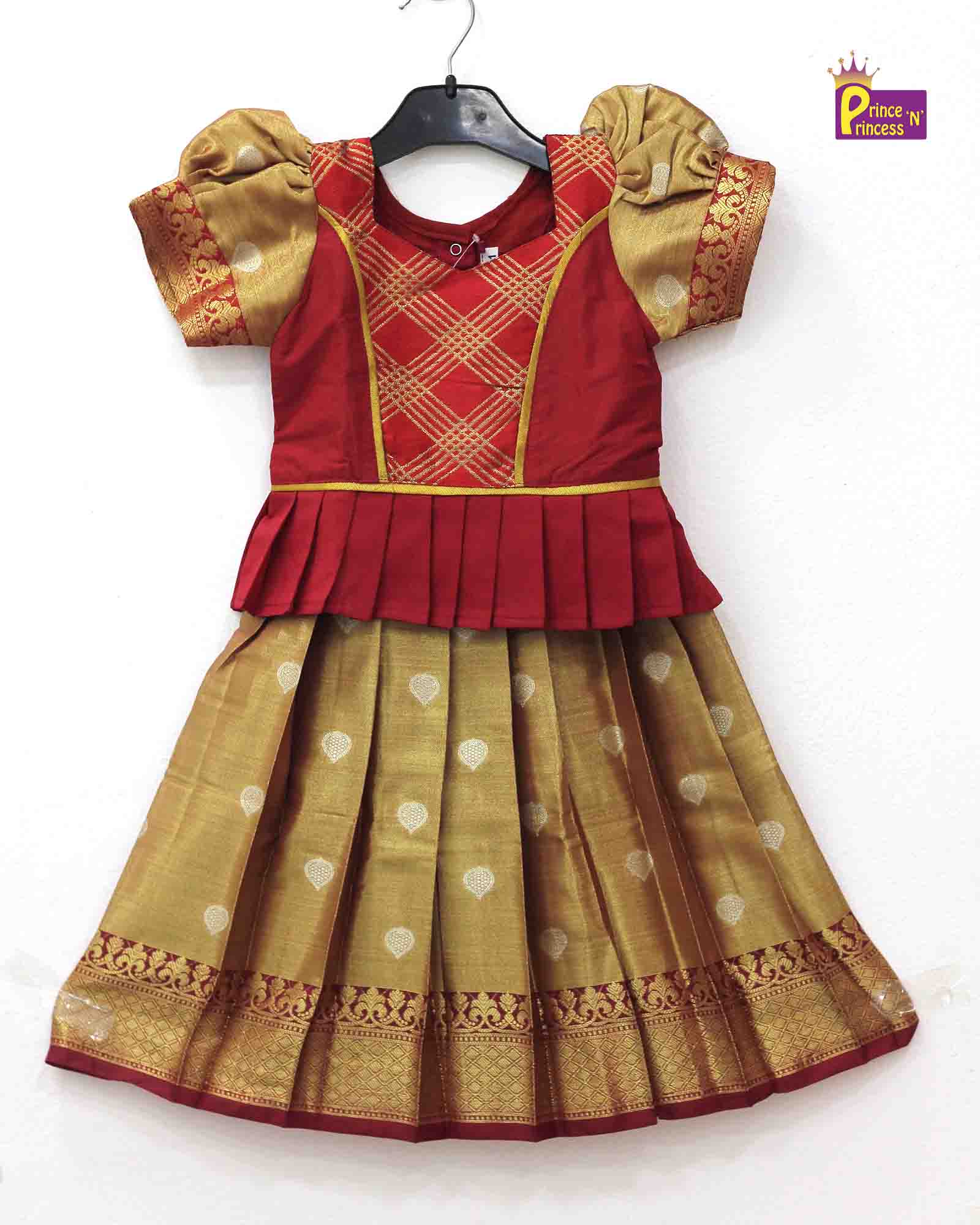 Prince N Princess Red Tissue Pattu Pavadai PPP1166 - Prince N Princess
