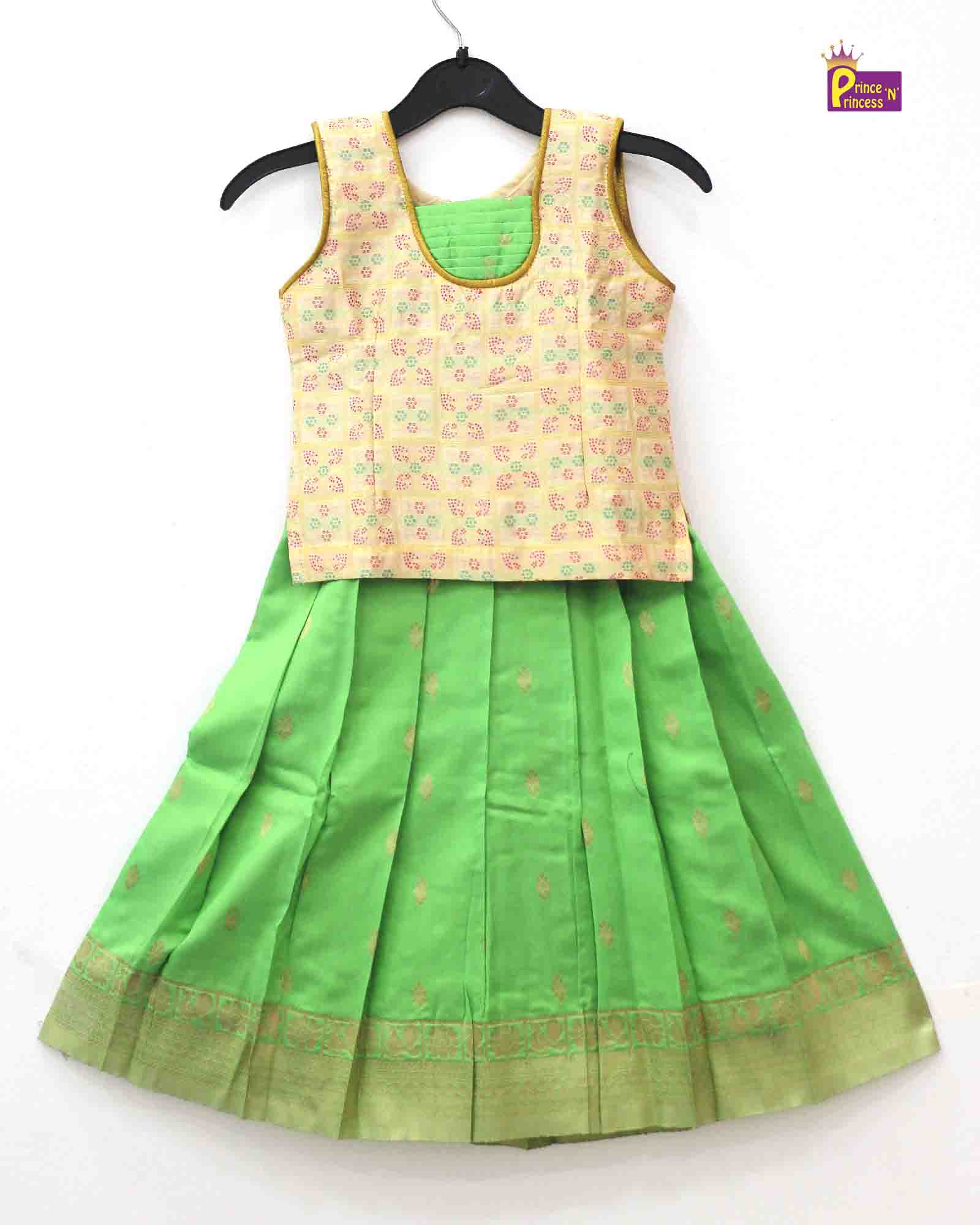 Prince N Princess Sandal Green Pattu Pavadai PPP1064 Prince N Princess