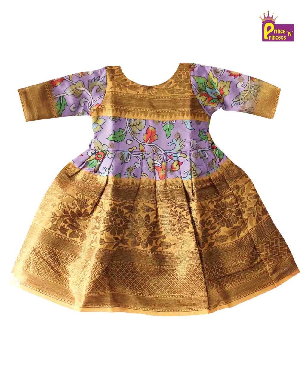 Purple Kalamkari Designer Gown PG327 - Prince N Princess